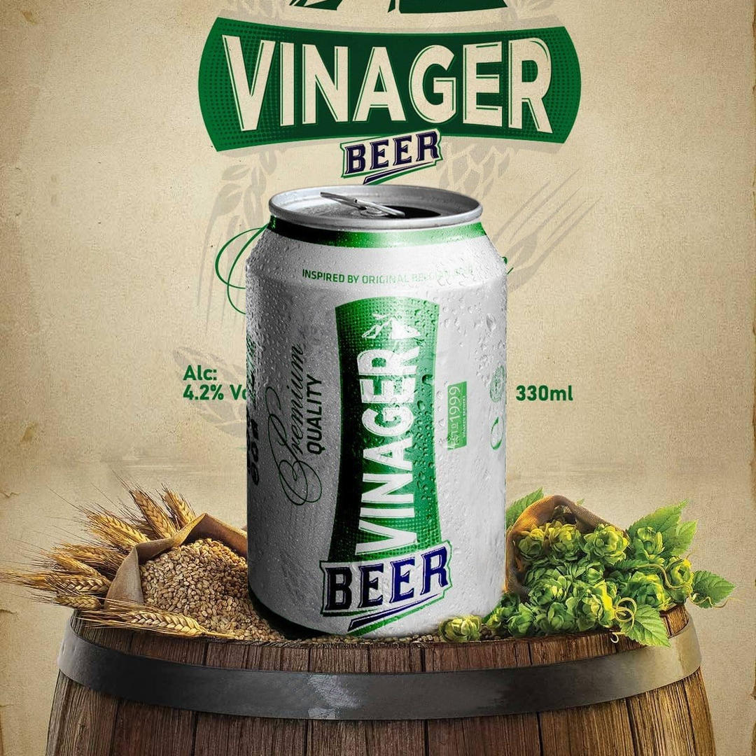 Bia vinager xanh .- thùng 24 lon