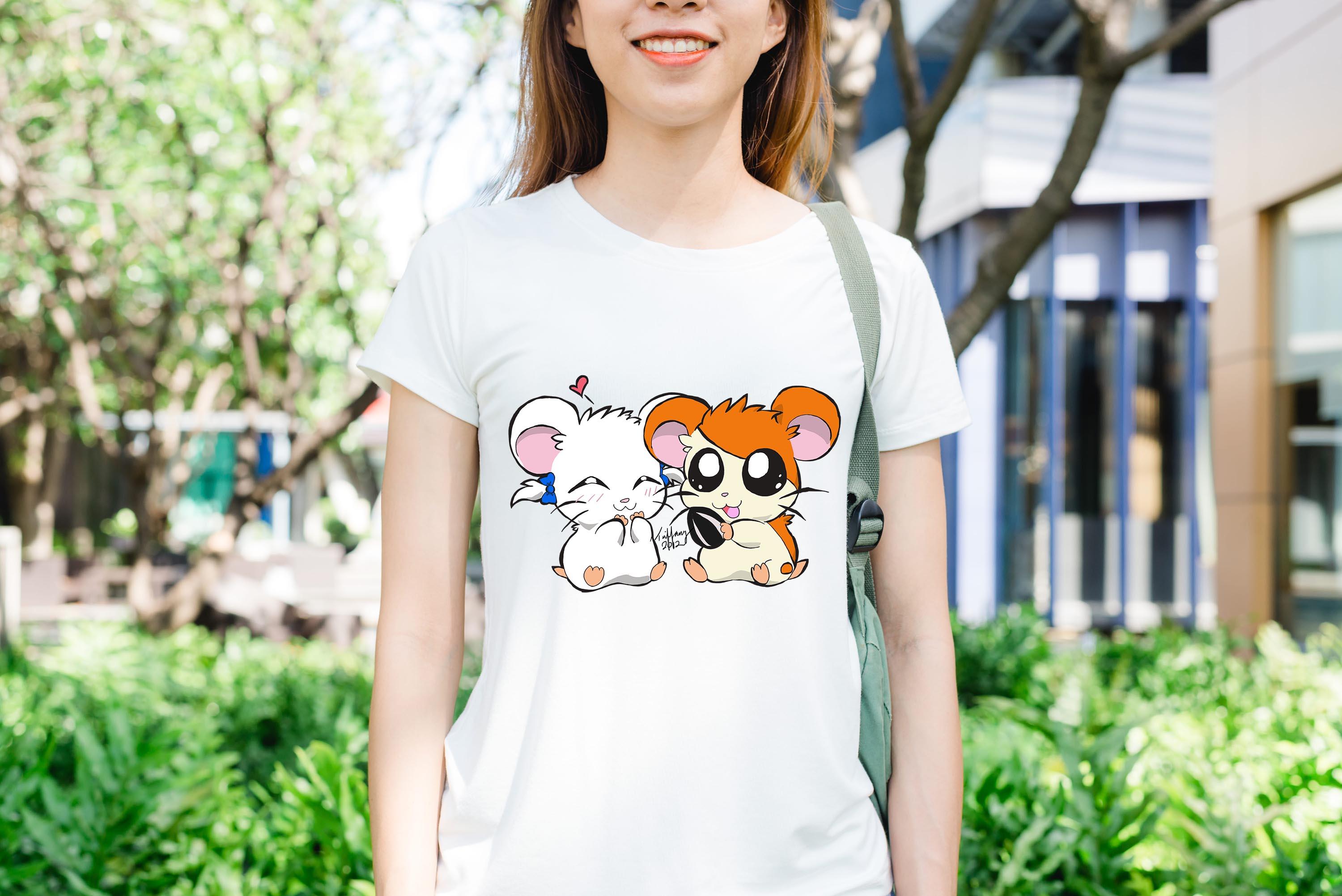 [HCM]Áo thun in hình hamtaro cùng người ui