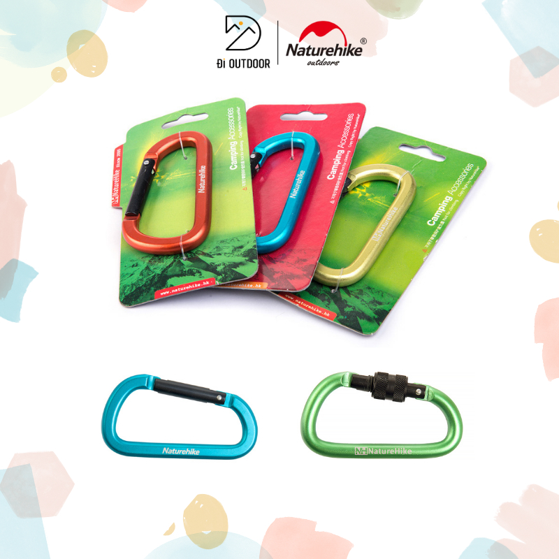 Móc khóa đa năng carabiner naturehike 8cm nh15a008-d- nh15a001-h