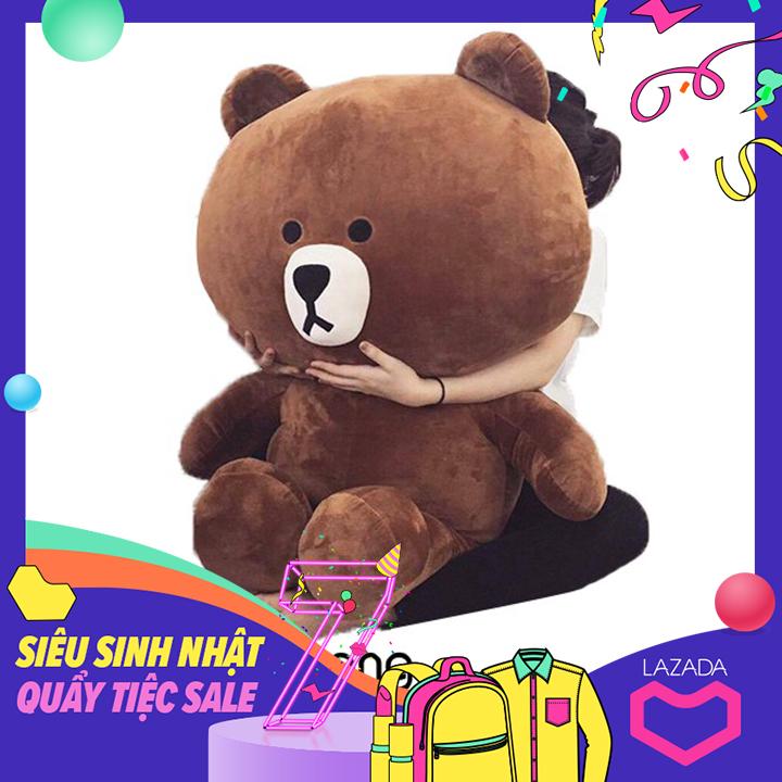Gấu Brown màu Socola khổ vải 1M, Shop Gấu Bông Béo Phì, món quà ý nghĩa dành tặng cho bạn gái nhân dịp tỏ tình, sinh nhật.