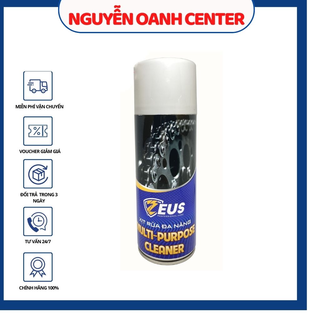 Chai xịt Rửa sên xe máy ZEUS MULTI - PURPOSE CLEANER 400ml chính hãng