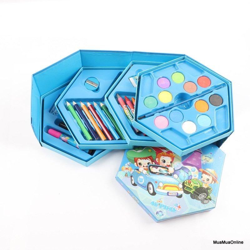 Hộp Bút Chì Màu 4 Tầng Xoay Có 46 Màu Cao Cấp Cho Bé