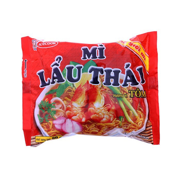 Combo 10 gói mì lẩu thái hương vị tôm chua cay 80g