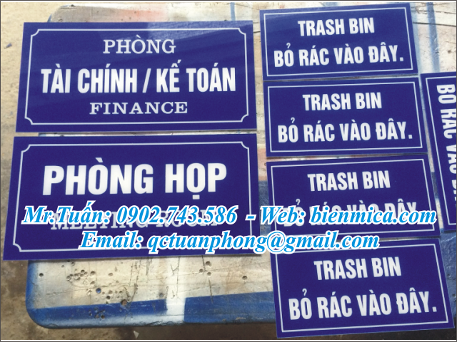 Biển phòng ban - Biển tên công ty và Biển chức danh Nhôm Đồng Inox Mica - Giao Ngay