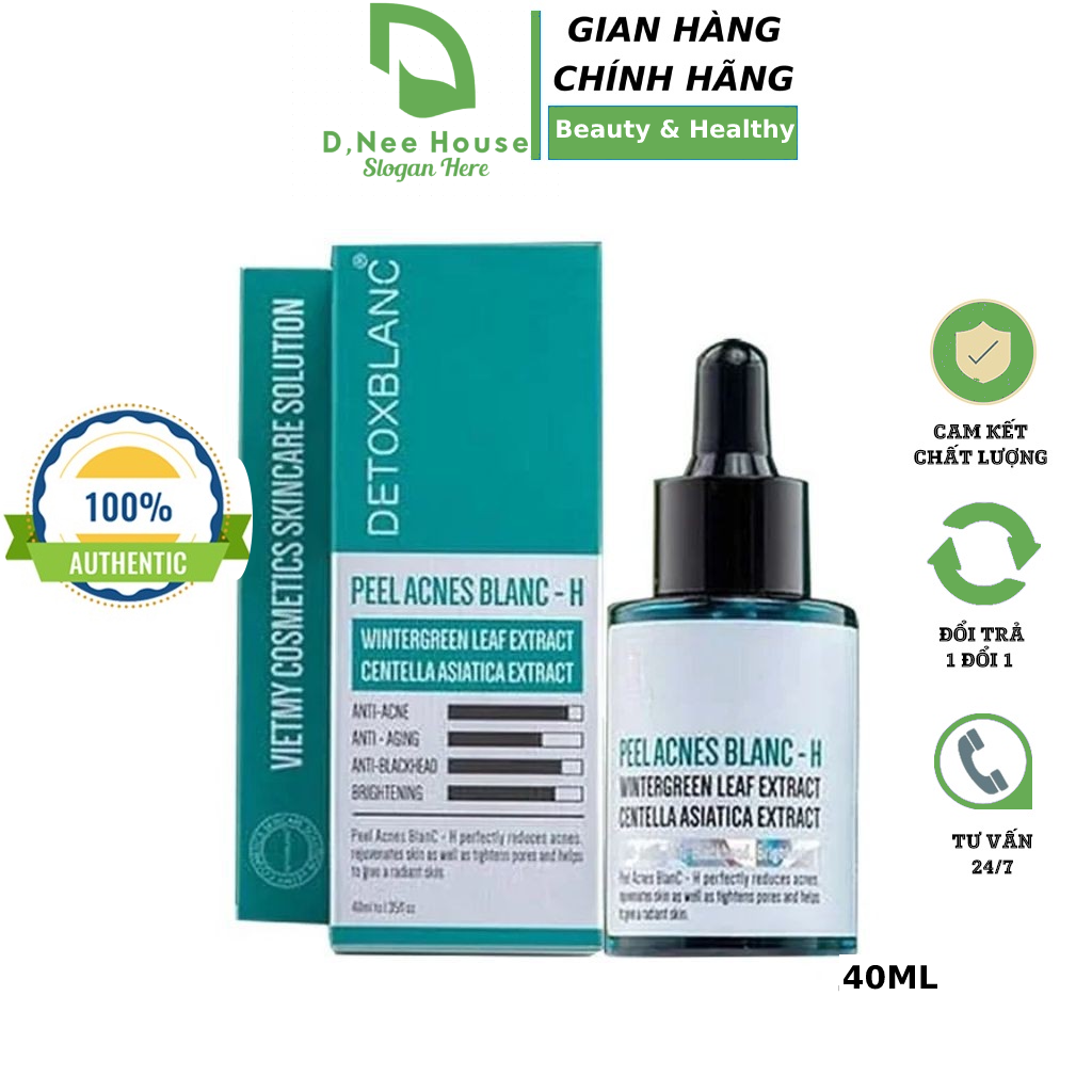 Serum detox blanc loại bỏ mụn dưỡng trắng mờ thâm nám peel detox blanc 30ml làm trắng da d,nee house