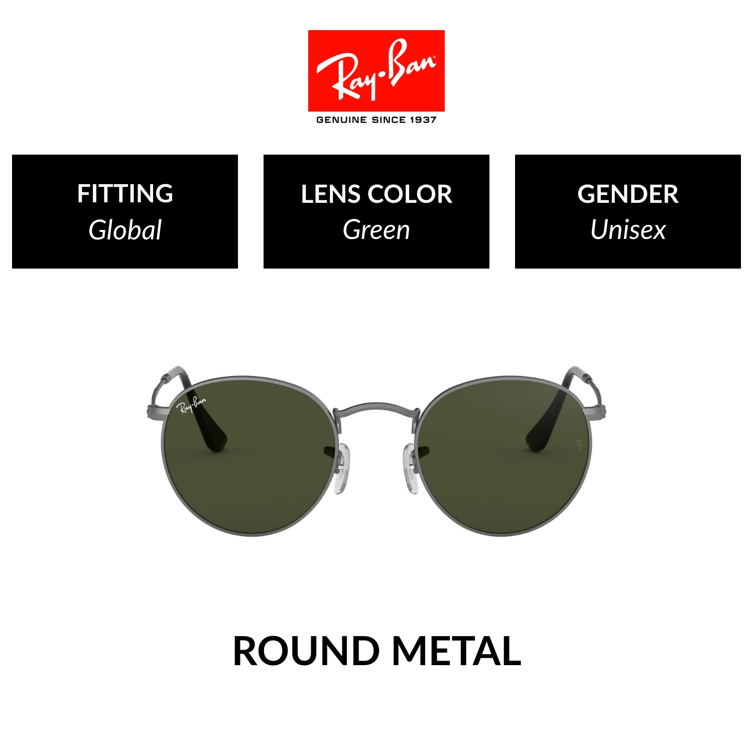 Mắt Kính Ray-Ban Round Metal - RB3447 001 - Kính mát 