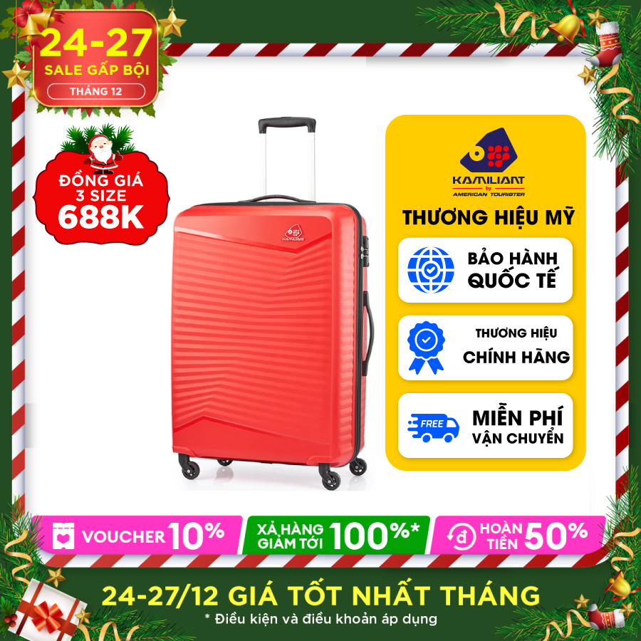 Đồng Giá 3 Size Voucher Vali kéo RockLite KAMILIANT BY AMERICAN TOURISTER Thương Hiệu Mỹ bảo hành quốc tế 118 quốc gia