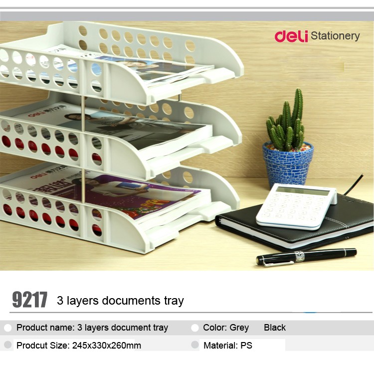 Khay tài liệu 3 tầng deli 9217