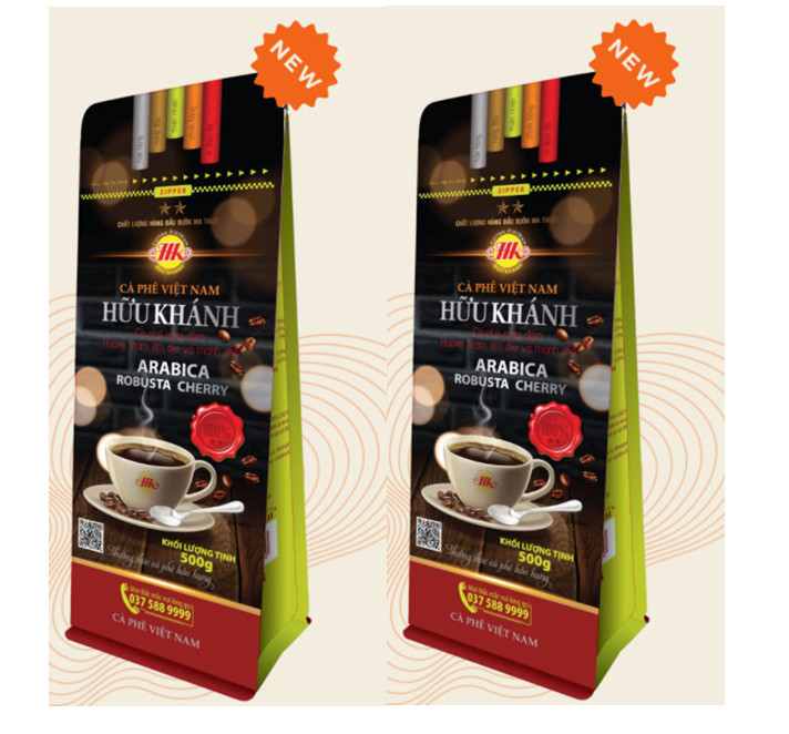 Combo 2 Bịch Cafe HỮU KHÁNH - Bịch 500gr (Pha Phin)