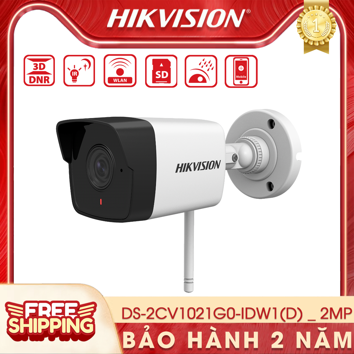 Camera hikvision ip hồng ngoại không dây ds-2cv1021g0-idw1 | 2mp | có micro thu âm | quan sát ngày đêm, chống ngược sáng | phát hiện chuyển động
