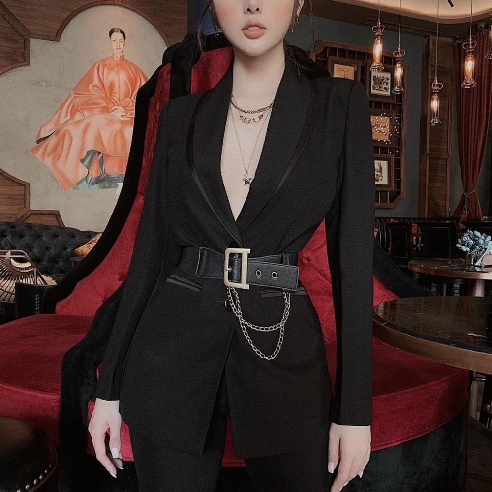 Đai váy chữ d xích bản 6cm phối váy, đầm belt