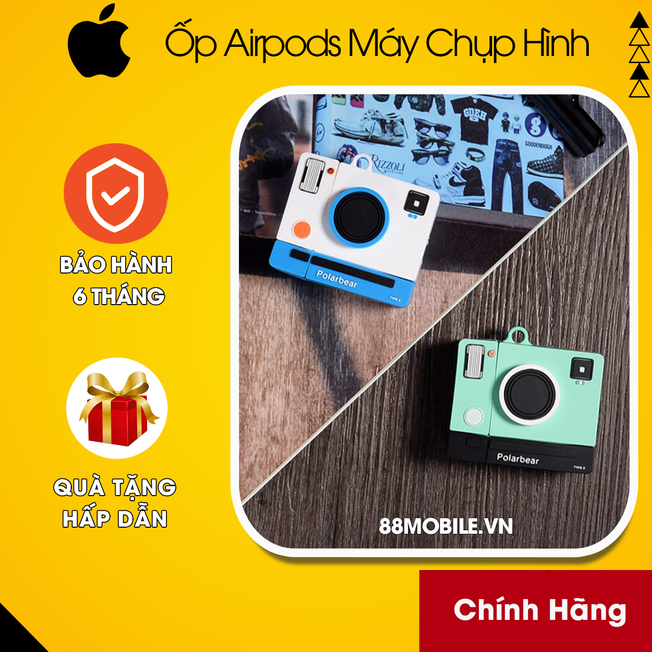 Vỏ Ốp Airpod Case 1/2/Pro chống va đập, ốp airpod siêu dễ thương Máy Chụp Hình PLB