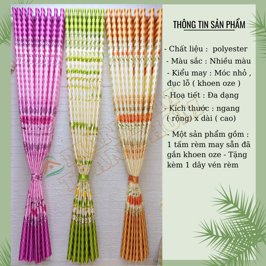 Rèm cửa đẹp trang trí cửa sổ cửa chính màn rido ngăn phòng giá rẻ nhiều màu kích cỡ chọn lựa