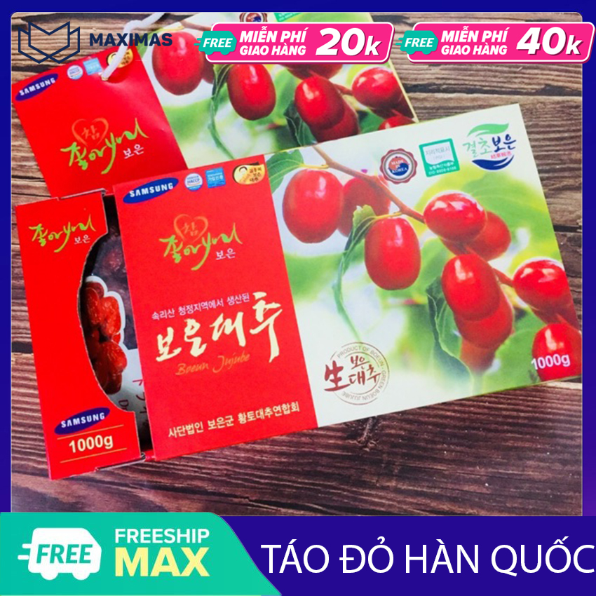 Táo đỏ sấy khô Hàn Quốc 1 kg - Táo khô Maximas