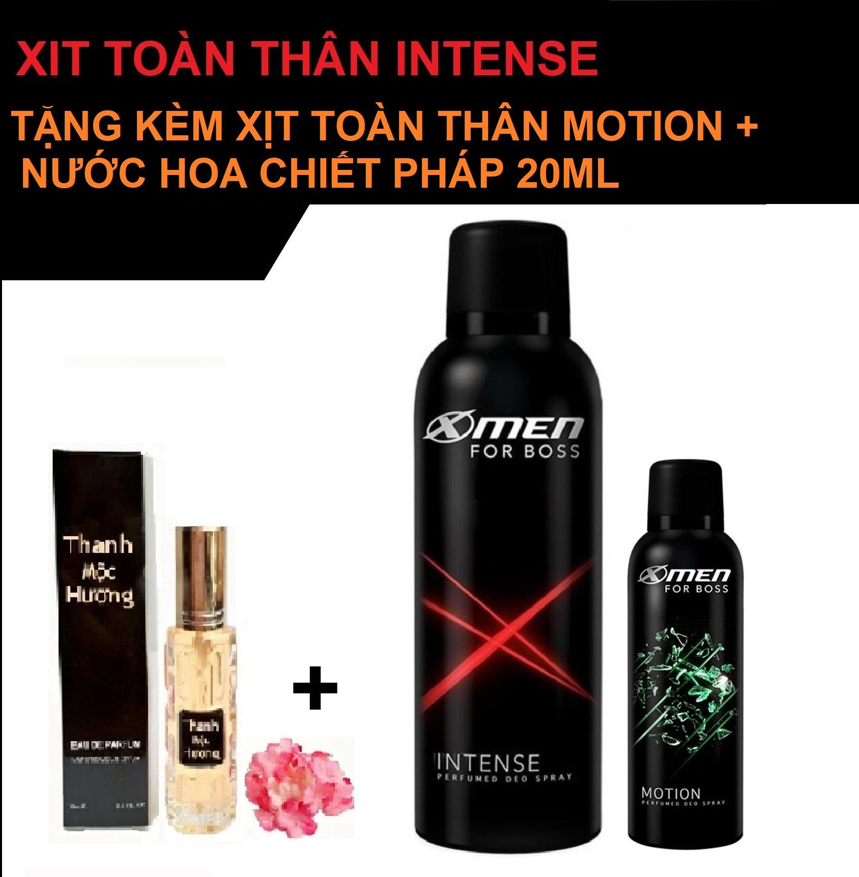 Xịt nước hoa Pháp thơm body toàn thân Xmen for boss Intense/Luxury/Motion 150ml kèm 20ml nước hoa ch