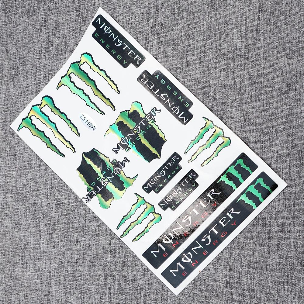 [HCM]Bộ tem logo tem mạ crom Monster Energy dạ quang