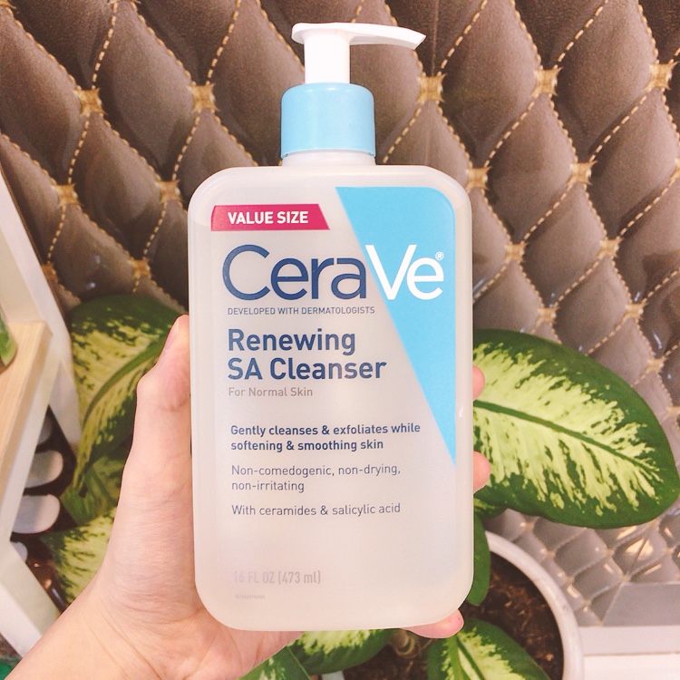Gel rửa mặt cho da mụn ẩn Cerave Renewing SA Cleanser