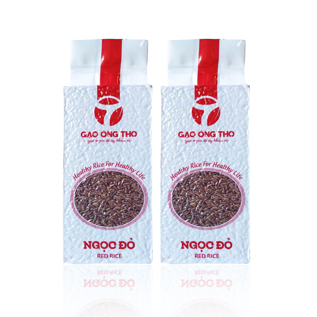 Combo 2 túi gạo ông thọ ngọc đỏ - túi 1kg
