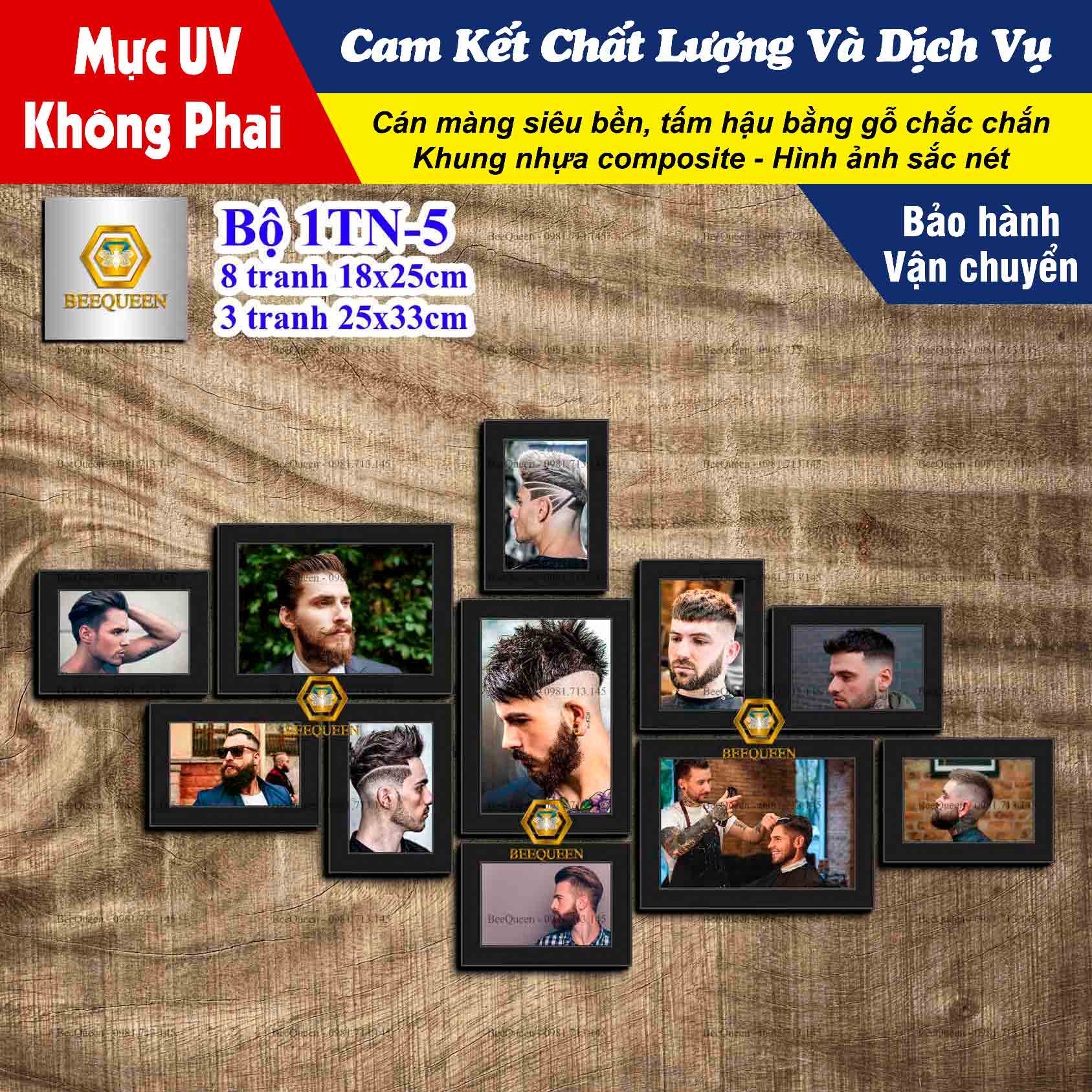 1TN5 - Bộ Tranh Trang Trí Quán Cắt Tóc Size Vừa - Tranh Trang Trí Tiệm Tóc - Tranh Trí Barbershop