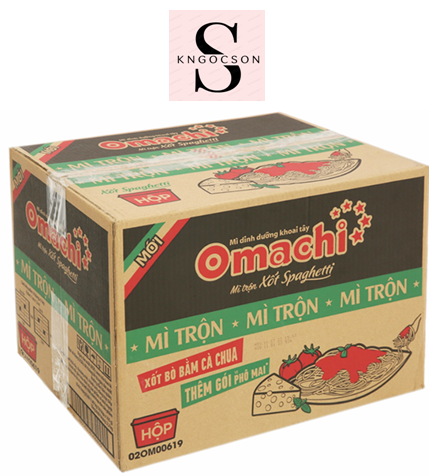 Thùng 12 hộp mì trộn Omachi xốt Spaghetti,  xốt trứng muối 105g