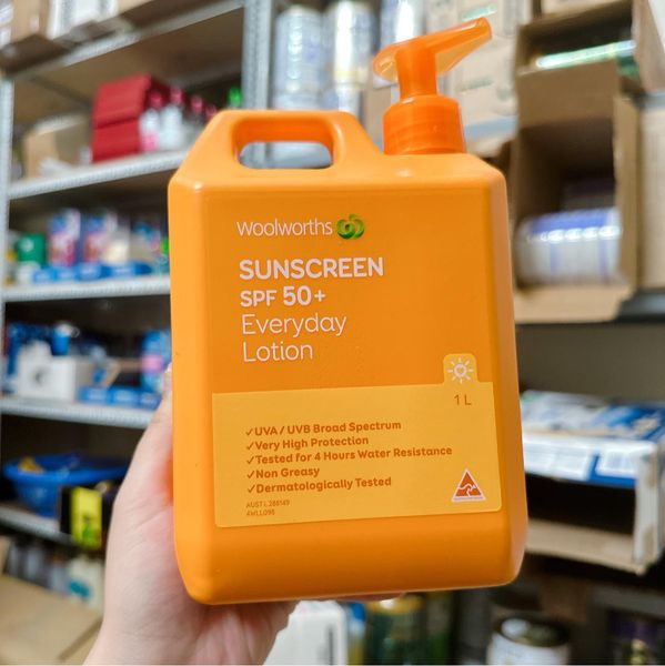 Kem chống nắng woolworths sunscreen spf50+ everyday lotion của úc 1000ml