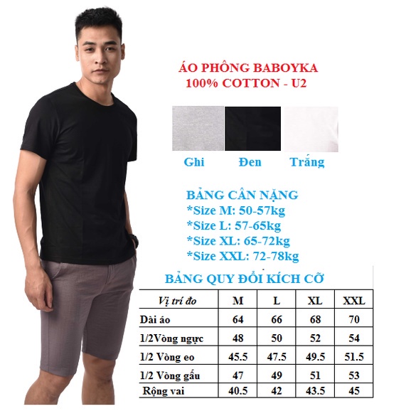 Áo phông nam cotton, áo phông baboyka
