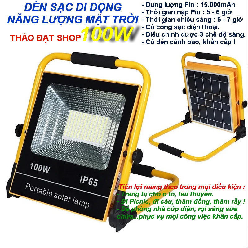ĐÈN SẠC NĂNG LƯỢNG DI ĐỘNG 100W