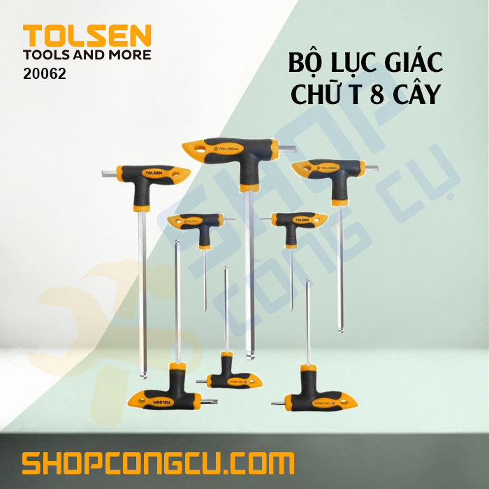 Lục giác bộ 8 cây chữ t đầu bi tolsen 20062