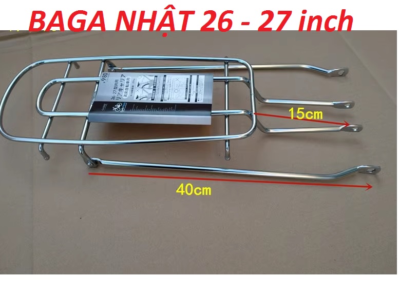 Baga đèo hàng xe đạp Nhật 26 / 27 inch đa năng . Thép mạ điện không dỉ .