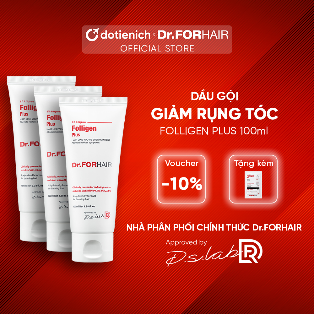 Dầu gội giảm rụng tóc Dr.FORHAIR phục hồi nang chân tóc và kích thích mọc tóc - Combo 3 tuýp Dr For Hair/Dr ForHair Folligen Plus Shampoo 100ml