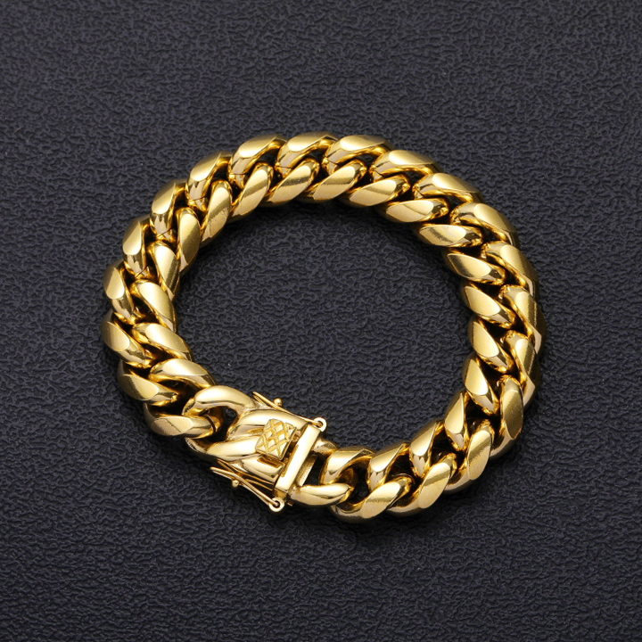 Lắc tay nam bằng titan kiểu xoắn tròn trơn mạ 18k khóa hộp sang trọng -RF76