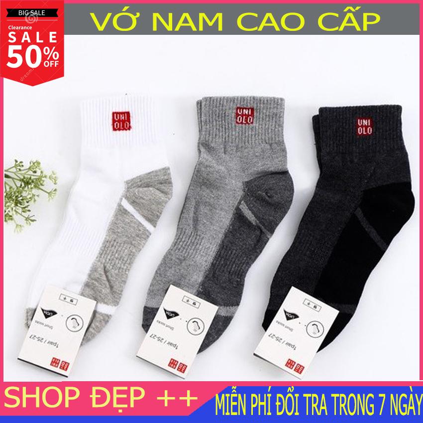 [Hoàn Tiền 15%] [Combo 3] Tất nam cổ trung Uniqlo, tất nam khử mùi hôi chân, tất nam co dãn 4 chiều