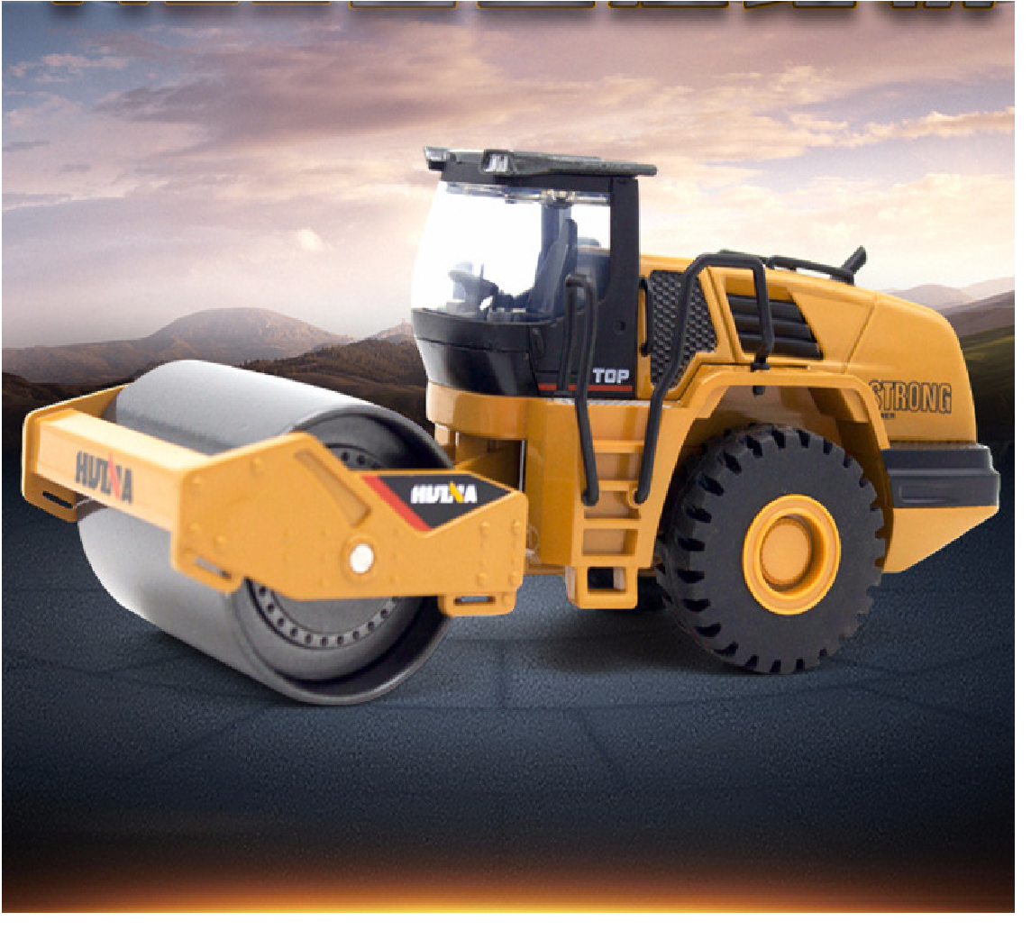 Xe công trình bằng sắt đồ chơi trẻ em tỉ lệ 1:50 các loại : xe lu, xe tải, xe cẩu xúc,xe xúc lật (1 xe)