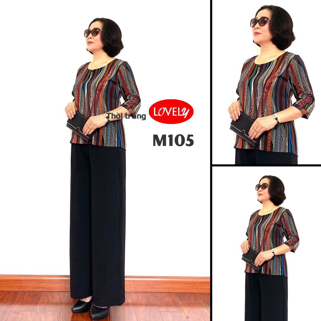 Bộ quần áo đũi lụa hàn châu tay lỡ cho tuổi trung niên cho bà, cho mẹ họa tiết cực đẹp