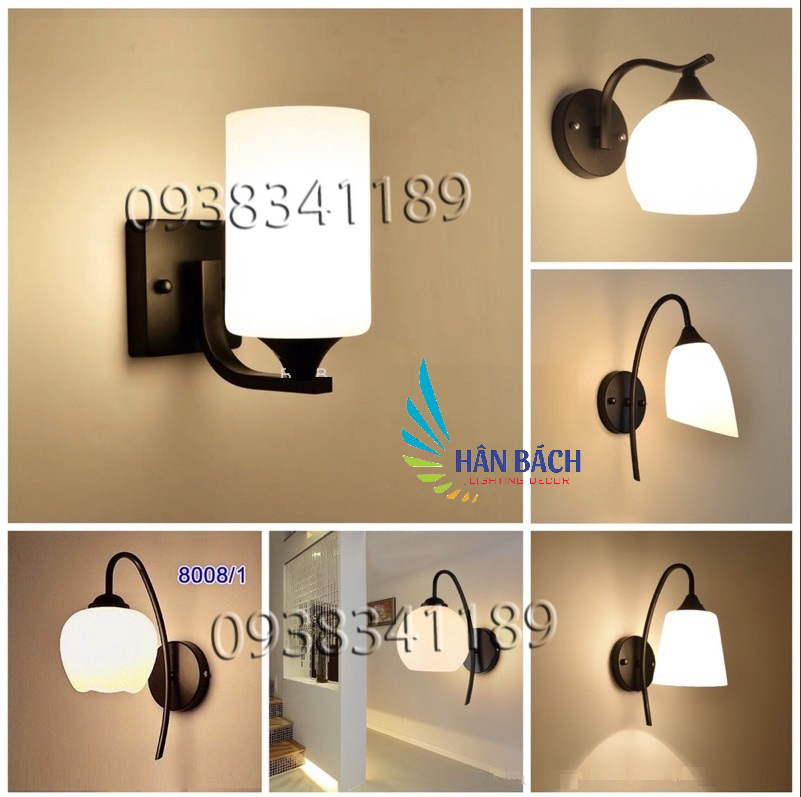 [GIÁ SIÊU RẺ]Đèn Tường Chao Trắng Các Mã Hàng Chất Lượng- Tặng kèm bóng led
