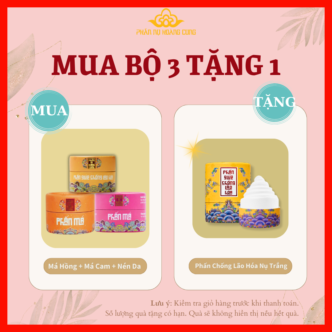 Bộ 3 phấn trang điểm phấn nén da + phấn má phấn nụ hoàng cung