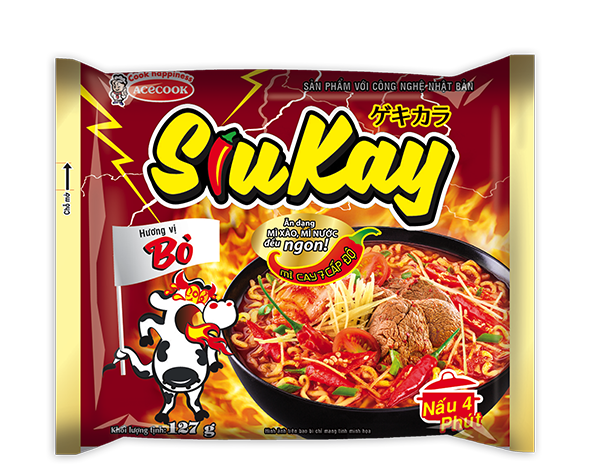 Combo 3 Gói Mì SiuKay Vị Bò (Gói 128G)