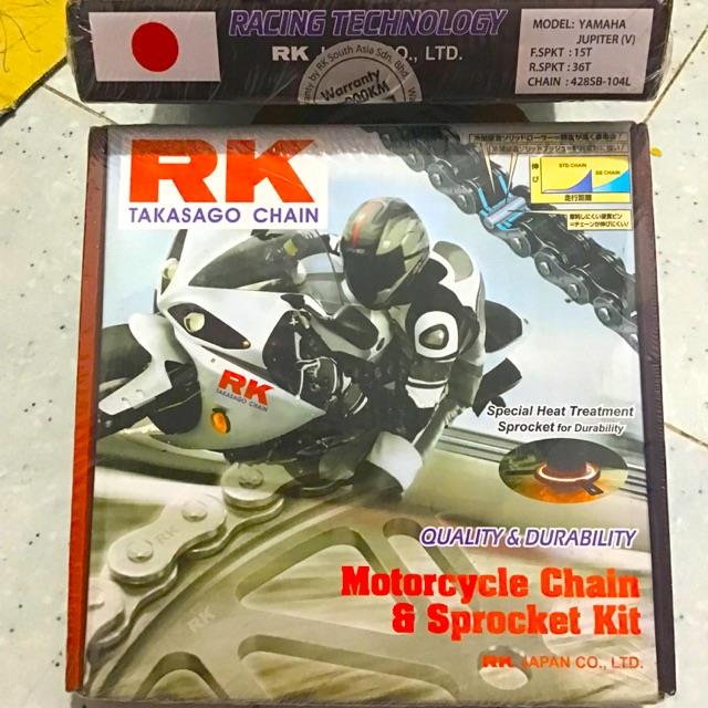 Yamaha Jupiter V - MX Bộ Nhông Sên Dĩa RK Thông Số N 15T - D 36T Sên 428SB 104L
