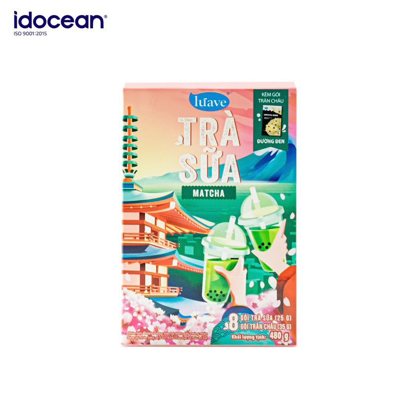 Trà Sữa Lúave Matcha - 480gr - trà sữa pha sẵn, nguyên liệu trà sữa, set trà sữa