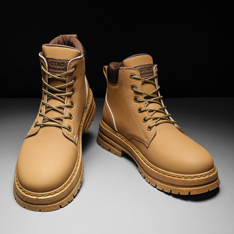 Giày Bốt Cổ Cao Thời Trang Phong Cách  Màu Da Bò BCC004