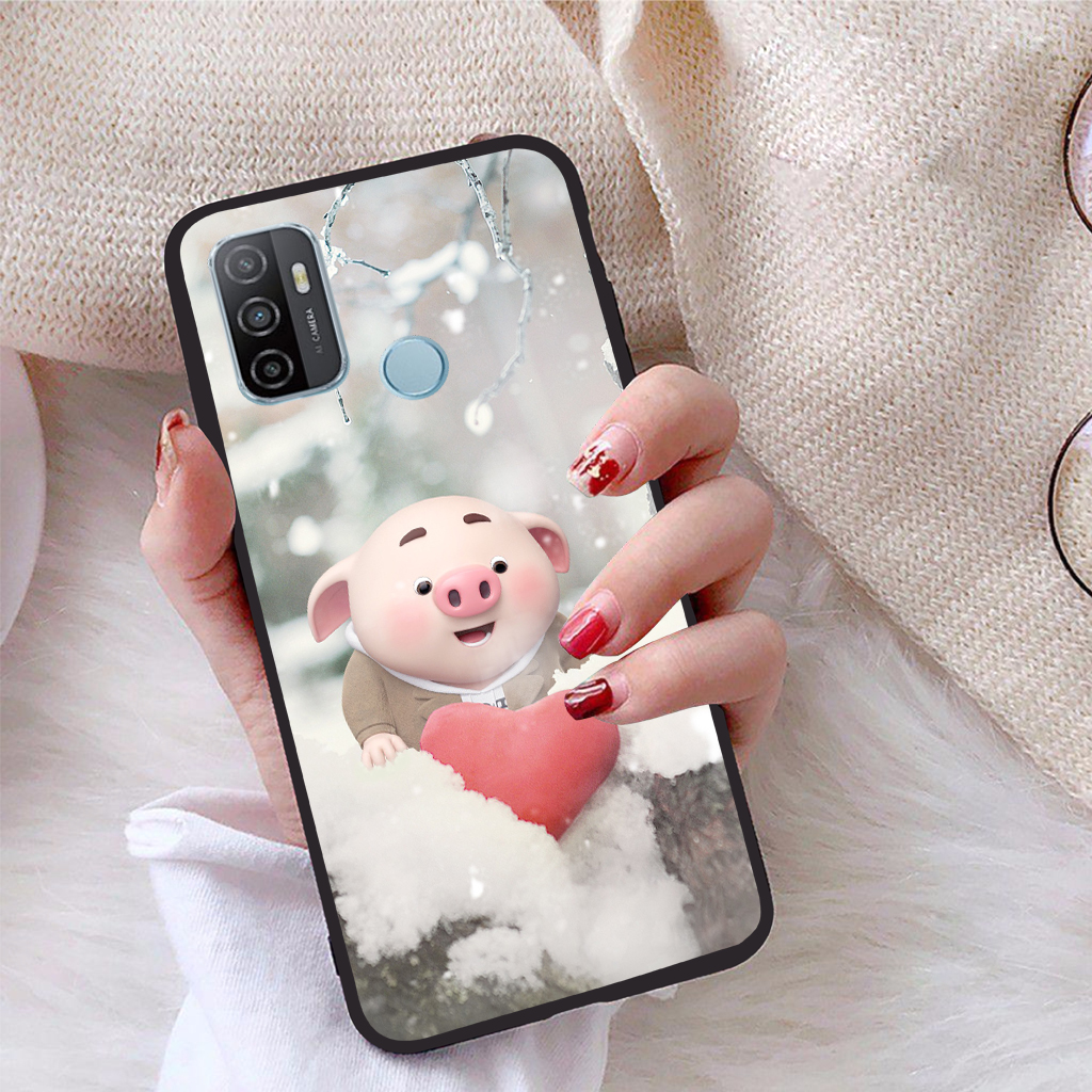 Ốp lưng Oppo A53 viền dẻo TPU BST Pig Cute