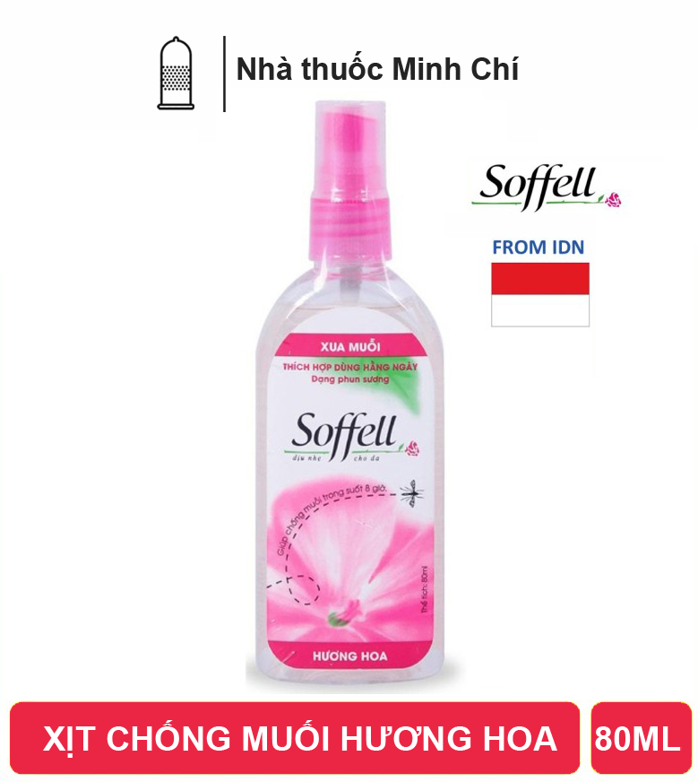 Xịt chống muỗi Soffell hương hoa  ( chai  80ml )