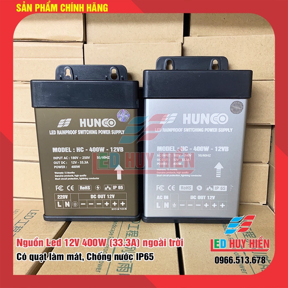 Nguồn led 12v 400w vỏ nhôm ngoài trời Nguồn 12V 33A  400W ngoài trời