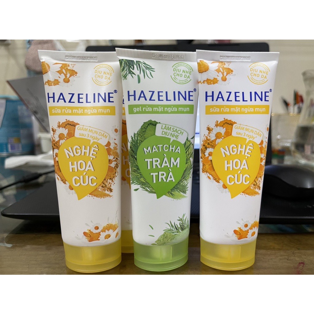 Sữa rửa mặt hazeline 100g đủ loại - cho làn da sáng mịn