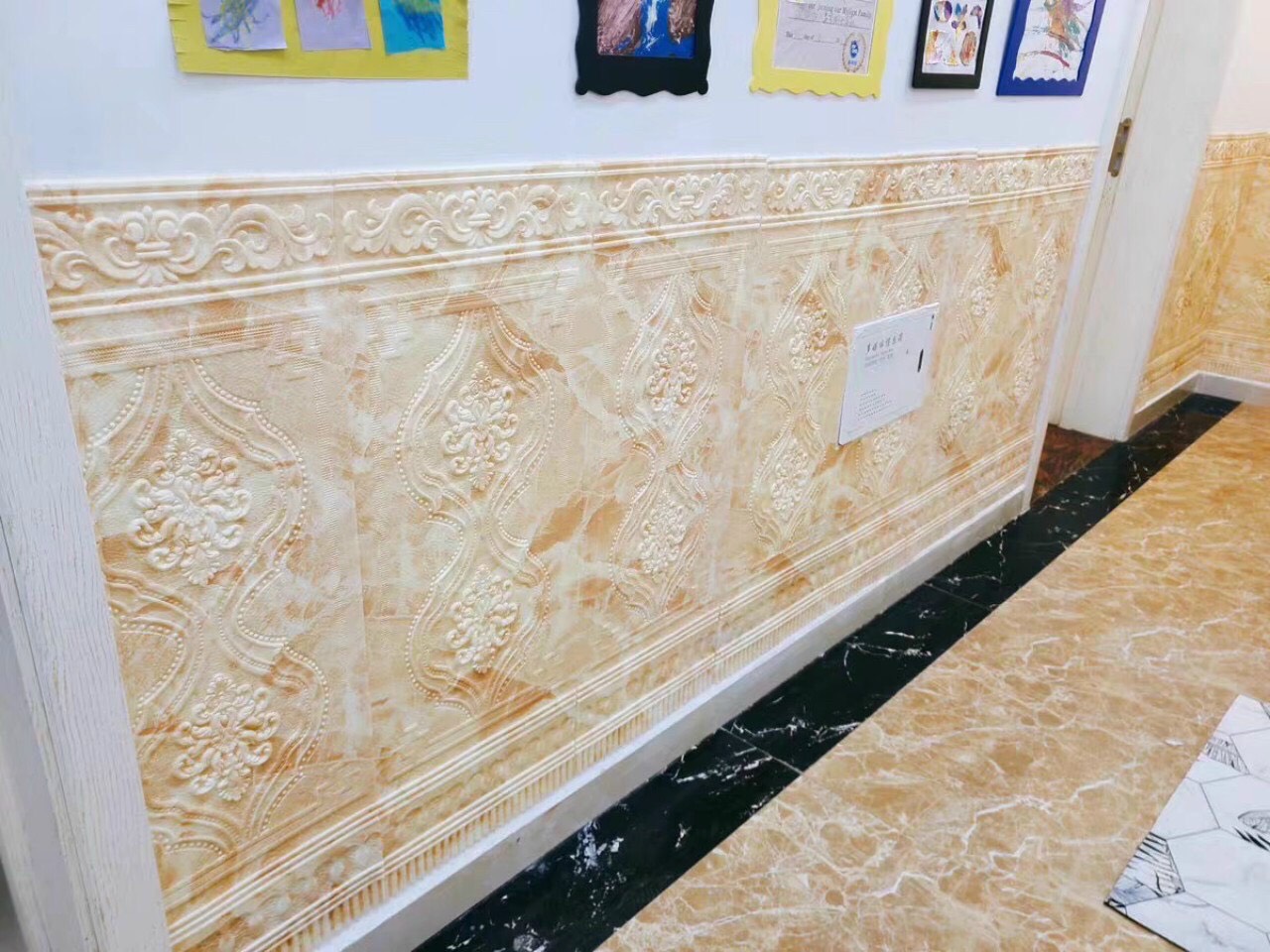 Xốp dán tường 3D chân tường giả gỗ cao cấp, kích thước 70cm x 90cm. Siêu đẹp