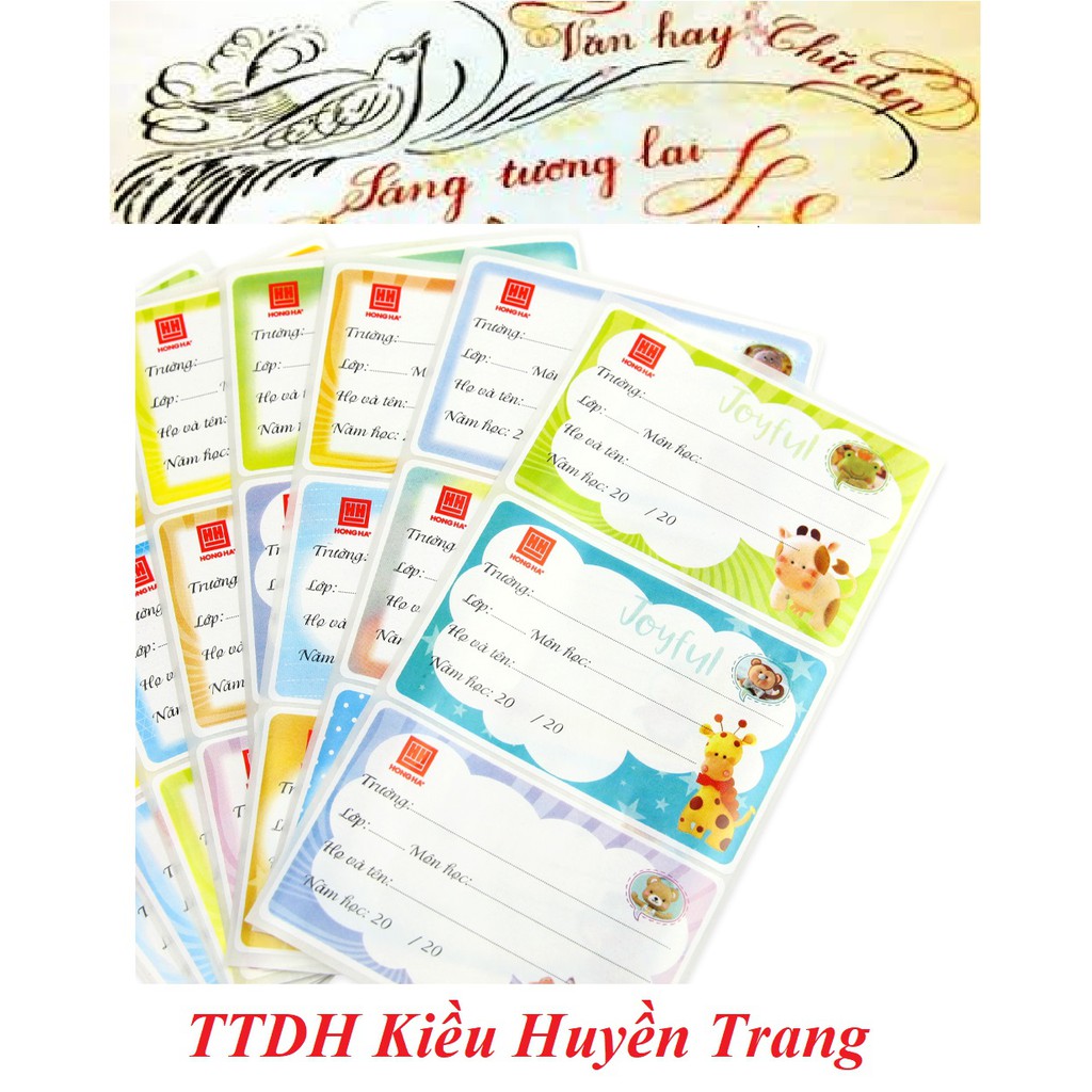 Nhãn vở học sinh hồng hà
