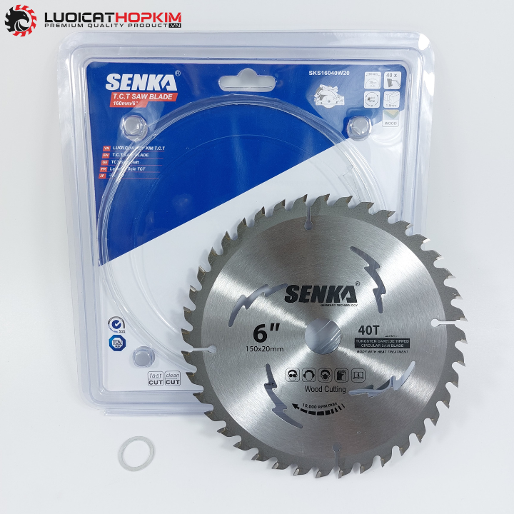 Lưỡi cưa gỗ 160mm 40 răng hợp kim SENKA