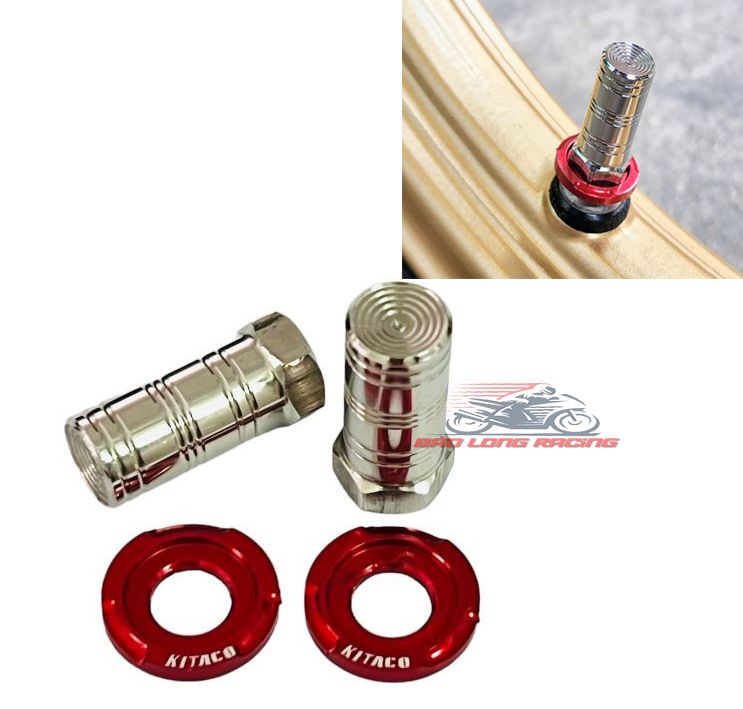 Van vòi inox mẫu thái thpro tặng kèm long đền đỏ 8li kitaco có khóa vặn 10li chắc chắn gắn mọi loại xe máy