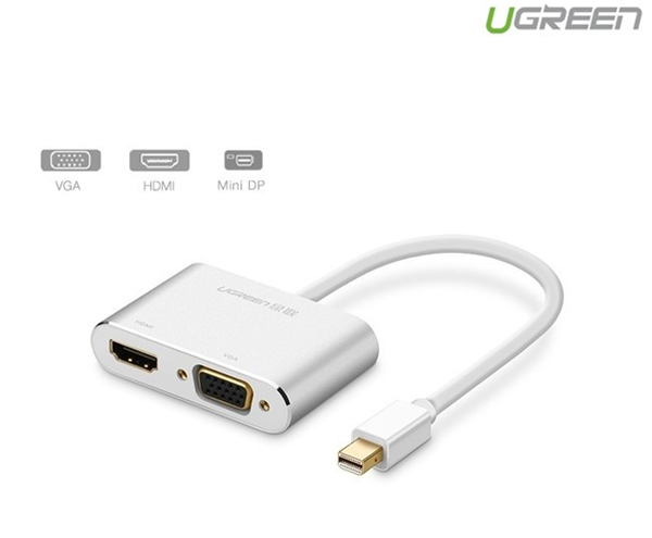 Cáp chuyển đổi mini displayport to hdmi và vga ugreen 20421-20422 chính hãng hỗ trợ hdmi 4k, vga 1080p