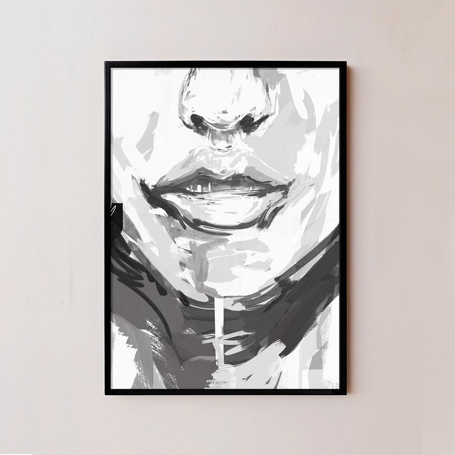 Khung ảnh gỗ treo tường Face Art - Kích thước A3 (30x42cm) Màu đen
